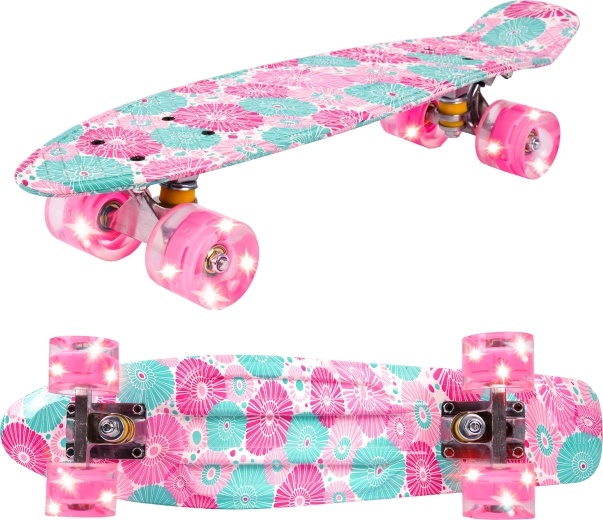 Pennyboard mit LED-Rädern Flowers