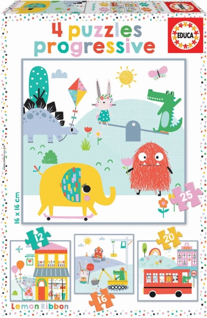 EDUCA Kinderpuzzle Lemon Ribbon 4-in-1 (12–25 Teile)