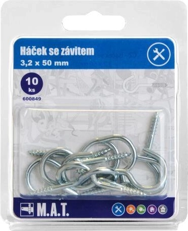 Hakenschraube 50 × 3,2 mm, verzinkt (10 Stk.)