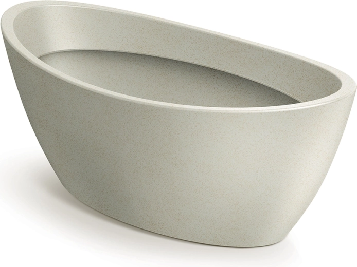 Ovaler Blumentopf Aria 40 cm sandfarben