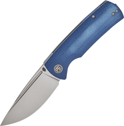 Taschenmesser Petrified Fish Beluga, blaue Micarta, Stonewash-Klinge 9,2 cm