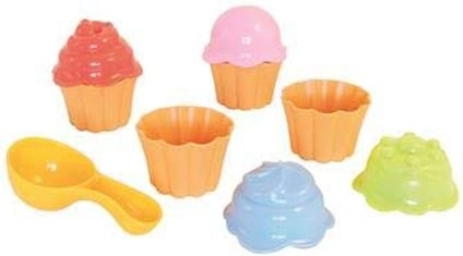Adriatic Sandförmchen Cupcakes – Set 4 Stk. mit Deckeln und Löffel