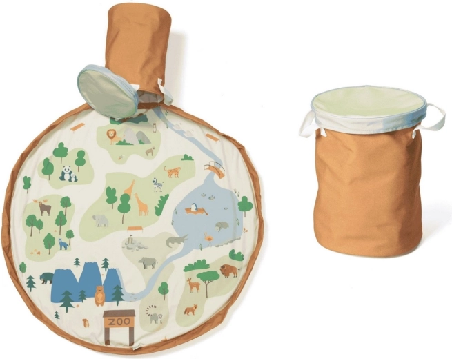 Play&Go Spielzeugkorb mit Spielmatte Zoo