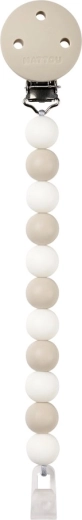 Nattou Silikon-Schnullerclip clay/white (BPA-frei)
