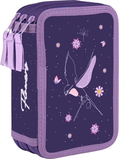 Dreistöckiges Schulmäppchen Flowers – leer