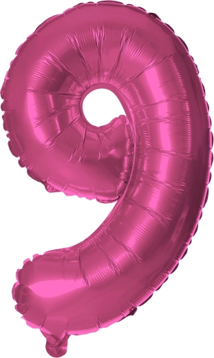 Folienballon Zahl 9 rosa 30 cm TORO