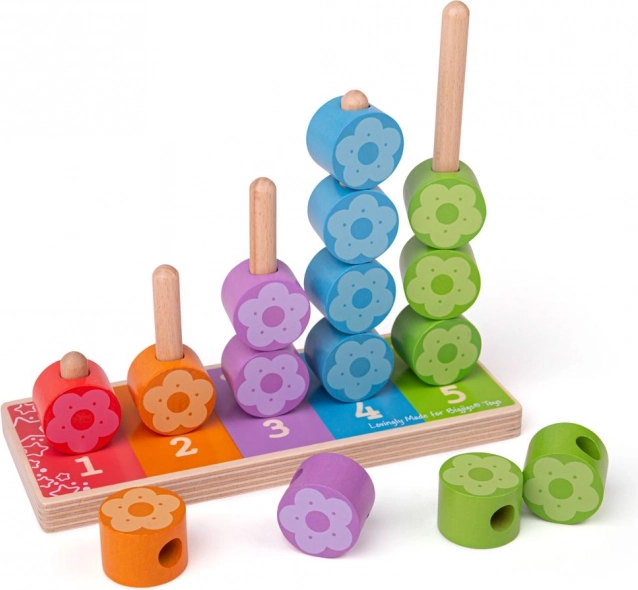 Holz-Steckspiel bunte Blümchen BIGJIGS