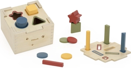 Holzpuzzle zum Sortieren von Farben und Formen