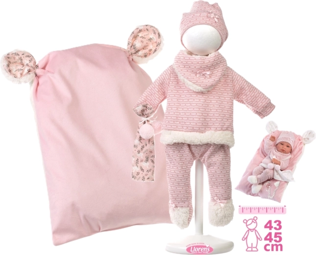 Llorens Kleidung für Puppe New Born 40–42 cm, 5-teiliges Winterset mit Accessoires