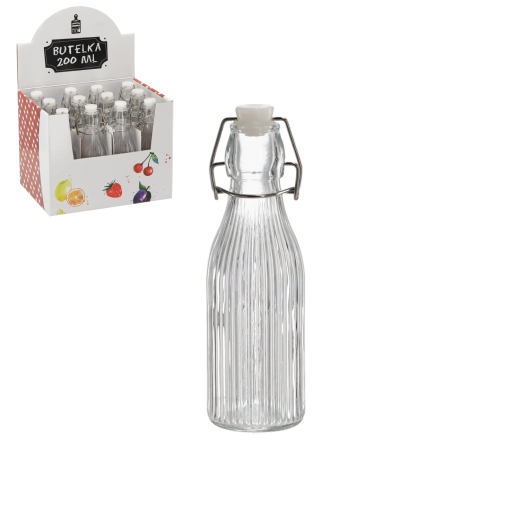 Runde Flasche 200 ml mit mechanischem Bügelverschluss (12 Stk.)