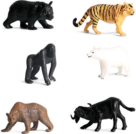 Set wilder Tiere in Box, 6 Stück