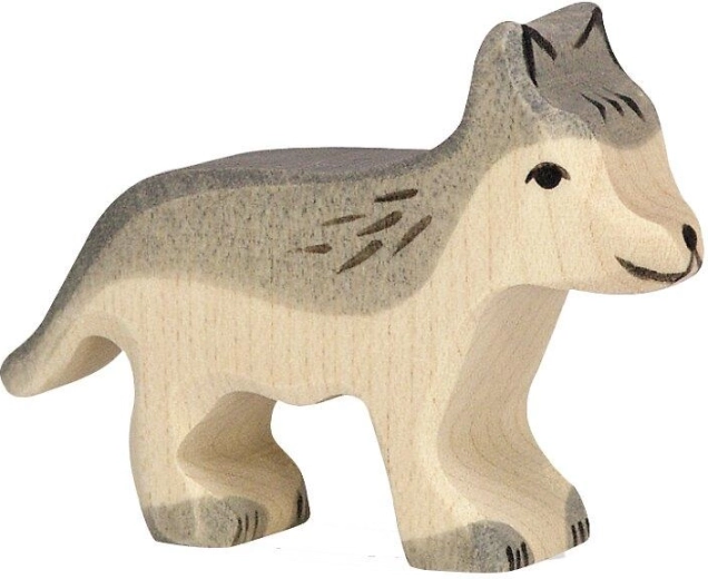 Holztiger kleiner Wolf - 1 Stück
