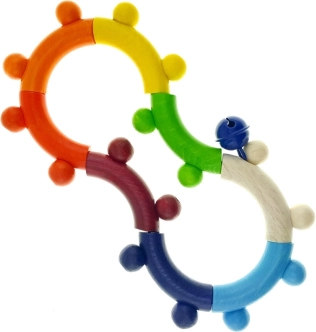 Hess Rassel zur Förderung der Motorik, buntes Holz
