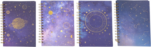 Liniertes Spiralnotizbuch 15 × 21 cm Zodiac, 100 Seiten