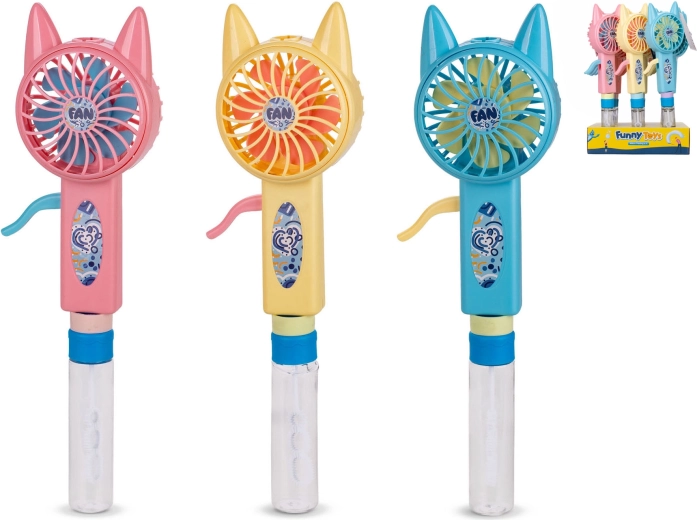 Seifenblasenstab mit Ventilator – Kätzchen, 29 cm