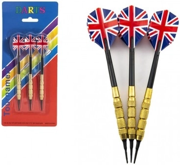 Wurfpfeile mit USA-Flagge, 15 cm, Kunststoffspitzen, Set von 3 Stück