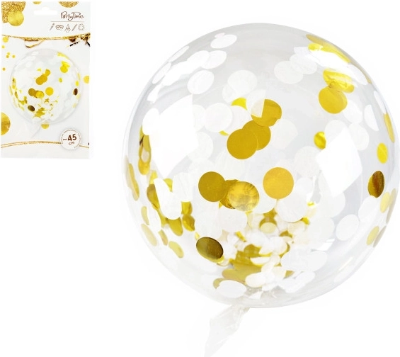 Celebrate! transparenter Ballon mit goldenen Konfetti
