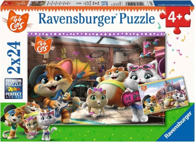 Kinderpuzzle RAVENSBURGER 44 KATZEN – 2×24 Teile