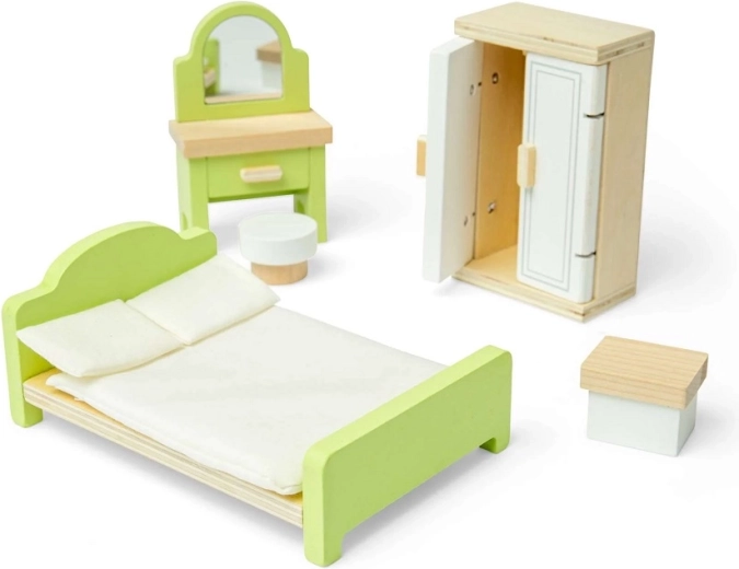 Bigjigs Toys hölzernes Schlafzimmer für das Puppenhaus