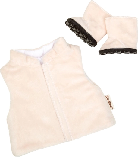 Skrållan Weste und Stiefel für Puppen 36–40 cm