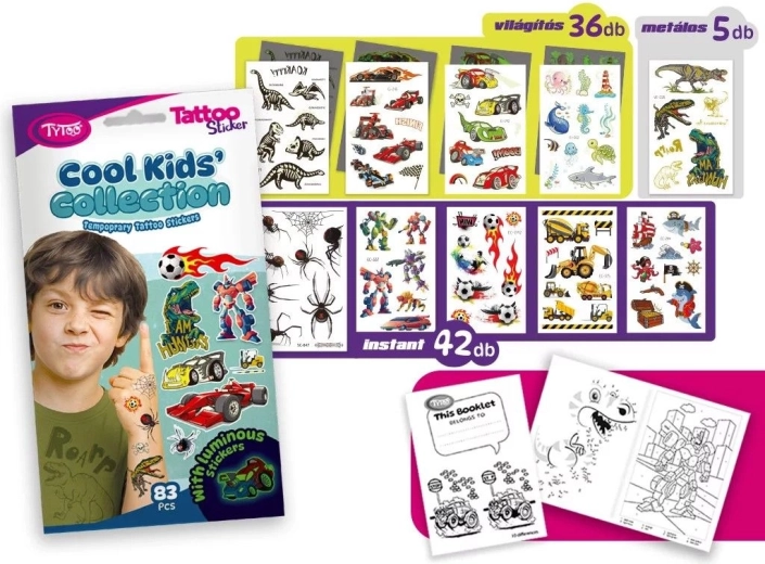 Set temporärer Tattoos Cool Kids’ Collection - 1 Stück