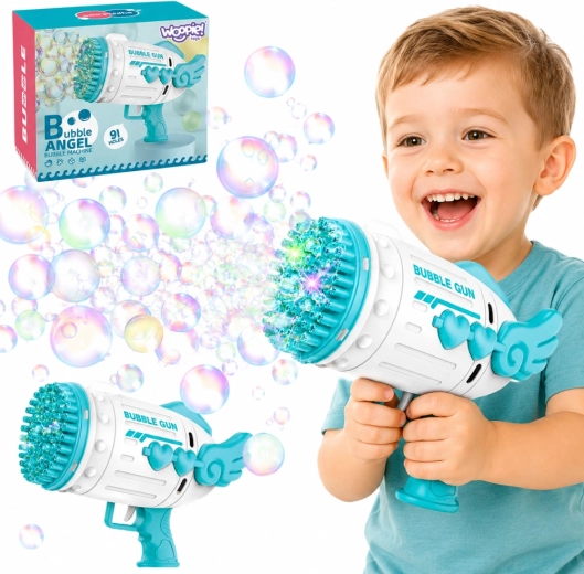 Woopie Seifenblasenpistole Bubble Angel mit 91 Öffnungen, blau