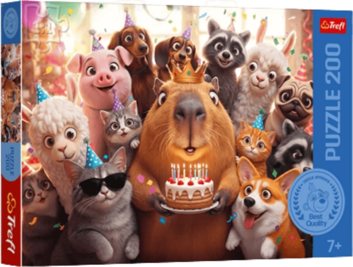 Trefl Puzzle Capybara und Geburtstagstorte (200 Teile)