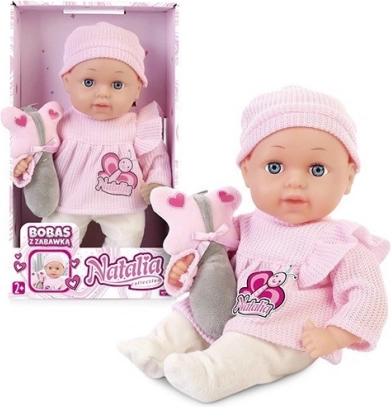 Puppe NATALIA Baby 33 cm mit Spielzeug