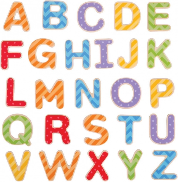 Magnetisches buntes Holzalphabet