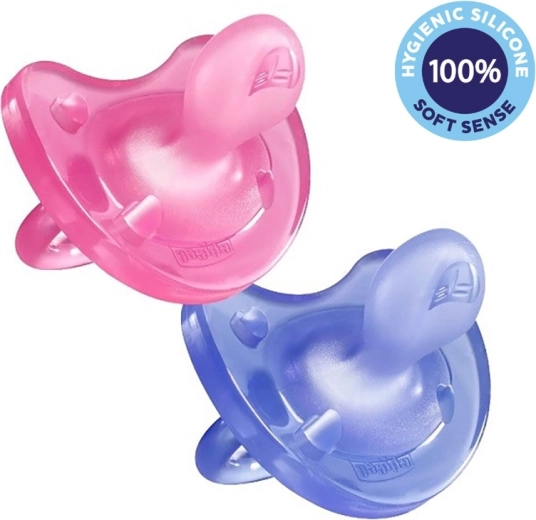 Chicco Schnuller Physio Soft Vollsilikon für Mädchen 16–36 Monate, 2 Stk.