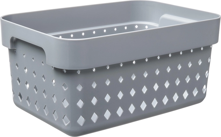 Korb Seoul klein, recycelter Kunststoff, grau 26 × 18 × 12,6 cm