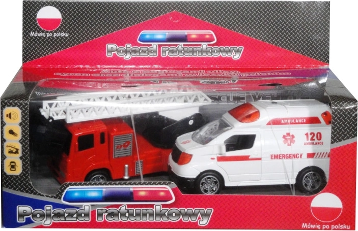 Rettungsfahrzeuge mit polnischem Sprachmodul (Krankenwagen und Feuerwehrwagen)