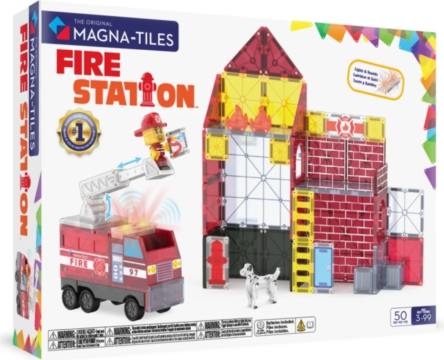 Magna-Tiles Magnetische Bausteine Feuerwehrwache (50 Teile)