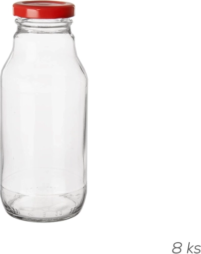 Glasflasche mit Metalldeckel 0,33 l (8 Stk.)