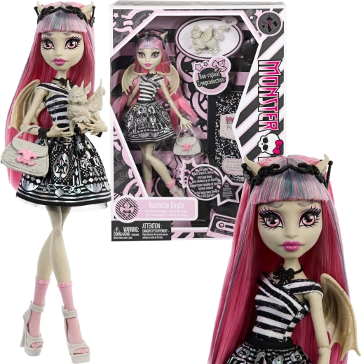 Monster High Puppe Rochelle Goyle 26 cm Creeproduction mit Zubehör und Haustier Roux