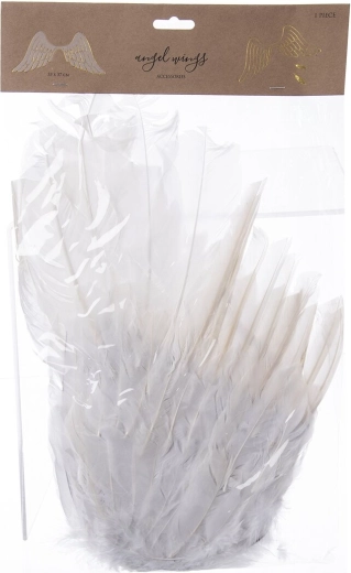 Weiße Engelsflügel aus Federn 53 × 37 cm