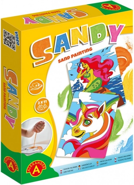 Sandmalerei - Sandy - Meerjungfrau, Einhorn