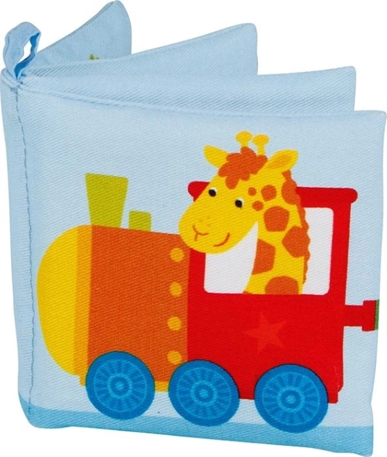 Baumwoll-Knisterbuch mit Quietsche – Zug