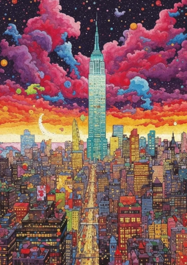 Puzzle ART PUZZLE WOWO Series: buntes New York 1000 Teile