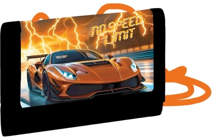 Kinder-Textilgeldbörse mit Auto-Motiv zum Umhängen