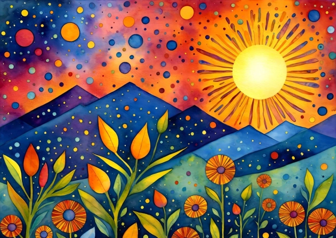 Puzzle Regen bei Sonnenuntergang 1000 Teile