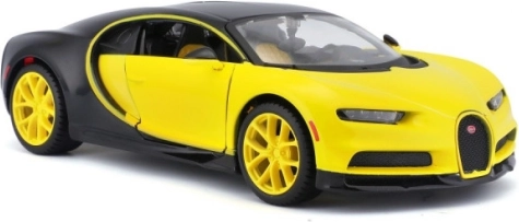 Sammlermodell BUGATTI Chiron gelb‑schwarz 1:24