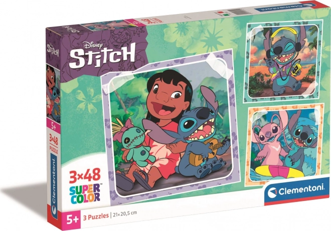 Puzzle CLEMENTONI Stitch 3×48 Teile