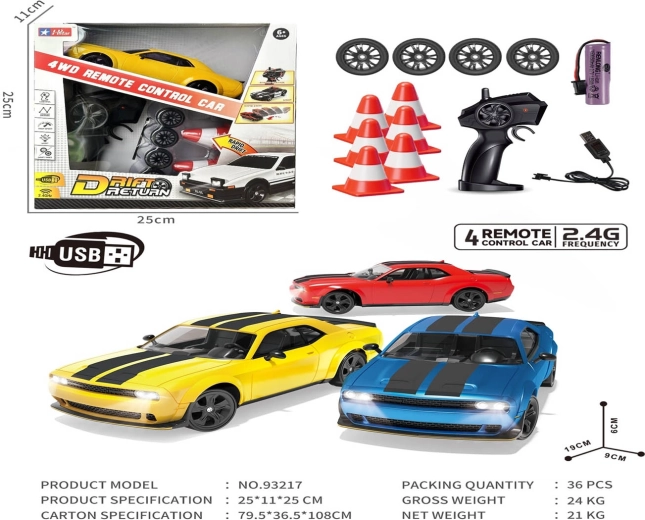 Rotes RC-Driftauto SPEED mit Zubehör