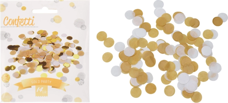 Party-Konfetti weiß und gold 1,5 × 2,5 cm, 14 g