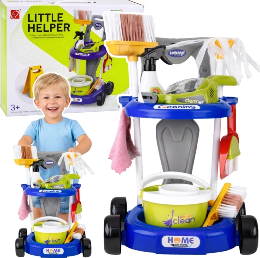 Interaktiver Putzwagen für Kinder mit Staubsauger und 20 Zubehörteilen