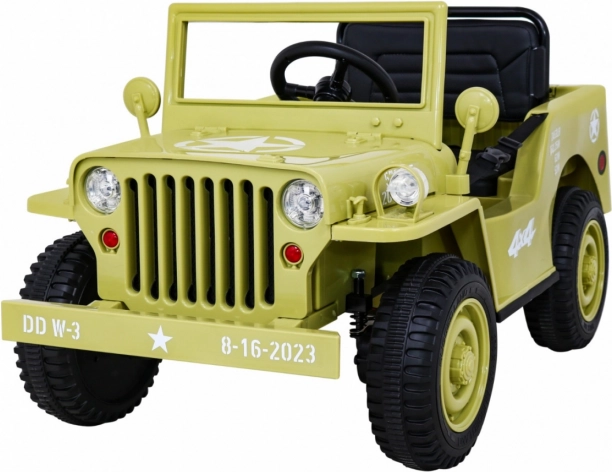 Kinder Retro-Militärauto 4x4, beige, 12 V