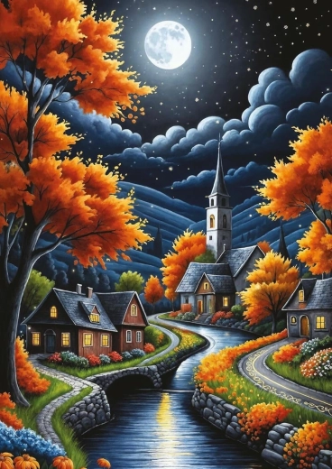 Puzzle ART PUZZLE Magische herbstliche Nacht 1000 Teile