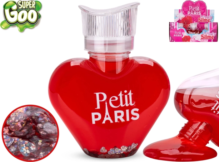 Super Goo Schleim Petit Paris mit Glitzer in herzförmiger Flasche 300 g (12 Stk)