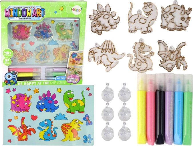Kreativset für Fenster-Glasmalerei Dino 3D